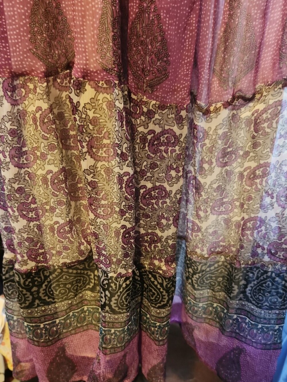 Bohemian Paisley Tiered Maxi Dress - Purple - Picture 3 of 4